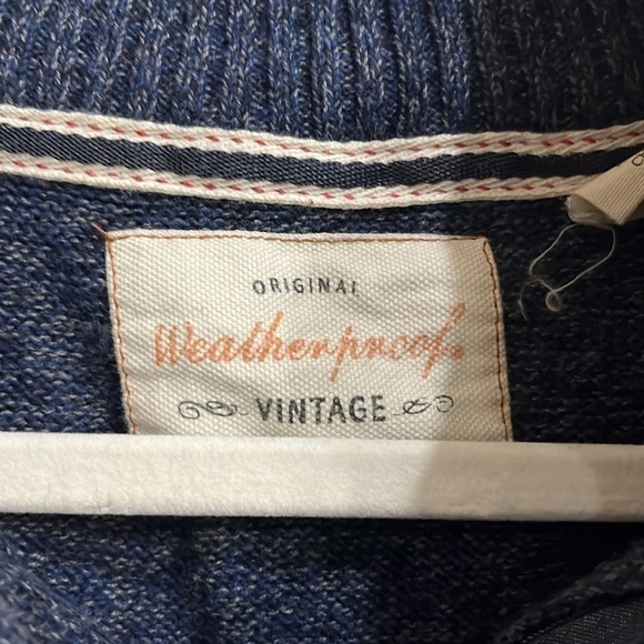 Weatherproof Vintage Mens 1/4 Button Up Mock Neck Sweater e Size L Blue - Picture 5 of 10